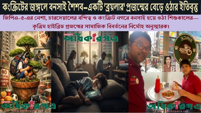 কংক্রিটের জঙ্গলে বনসাই শৈশব—একটি 'ব্রয়লার' প্রজন্মের বেড়ে ওঠার ইতিবৃত্ত
